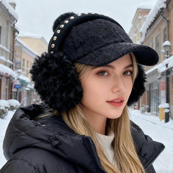Women Plush Studded Earmuffs main image 5